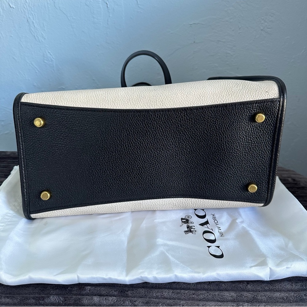 Coach Canvas & Leather Tote in Cream, Brown & Black - Picture 4 of 7